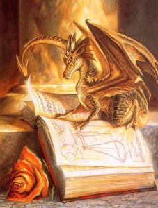 dragon and book